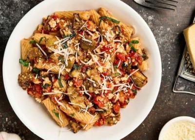 طرز تهیه پاستا بادمجان کبابی با طعم دودی و سس گوجه طرز تهیه پاستا بادمجان کبابی با طعم دودی و سس گوجه